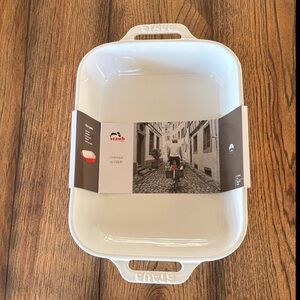 Staub Gratin Rectangular Dish NWT 10.5 x 7.5 White